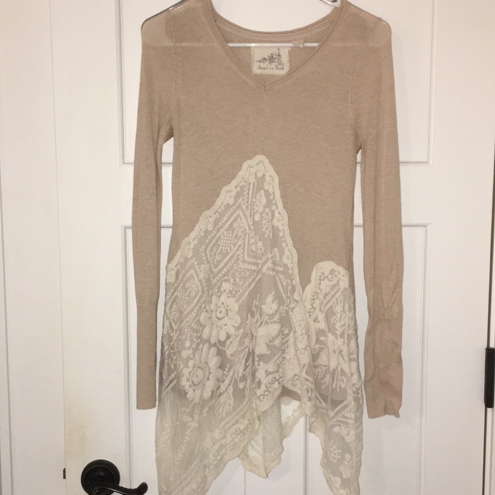 Anthropologie Flowy Lace Top